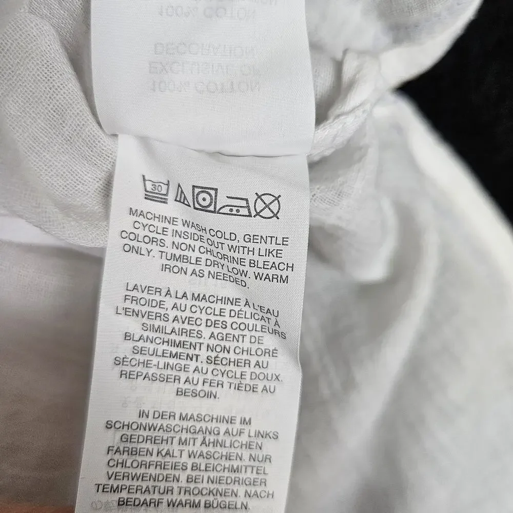 J.Crew Womens S Coverup White Sleeveless Tassel Beach Tunic C4368 Resort Cotton